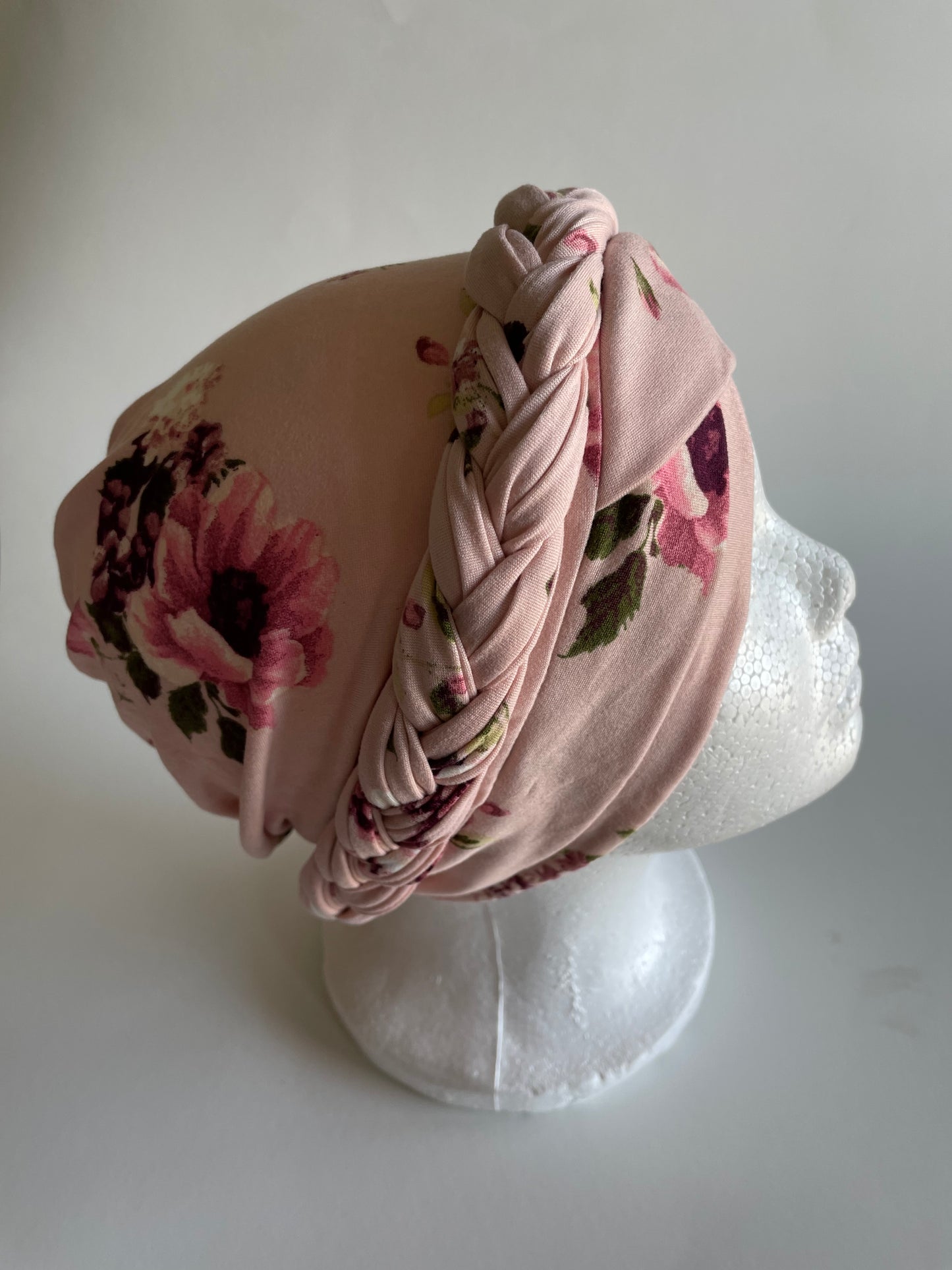 Pre tied wrap pink braided